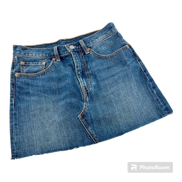 Levi’s DECONSTRUCTED MINI SKIRT size 27 cotton 100% - Picture 8 of 13
